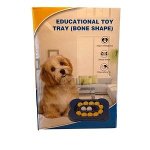 Educational Dog Toy Tray Bone Shape Puzzle Feeder Slow Food‎ Bowl